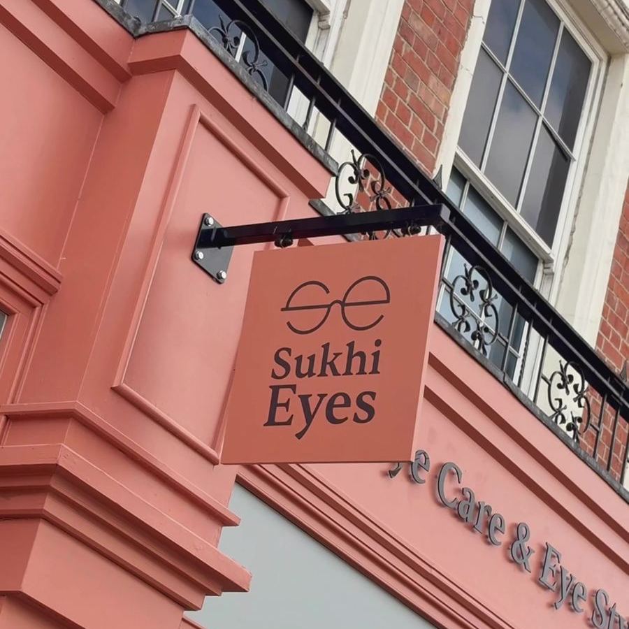 The terracotta Sukhi Eyes shopfront on Regent Street