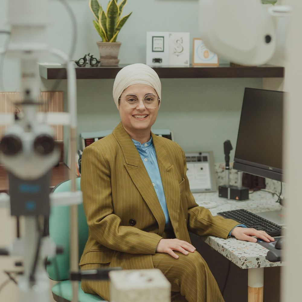 Sukhi Cheema, optometrist, in her consulting room
